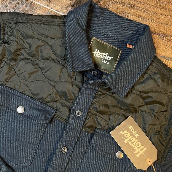 Howler Bros Quintana Quilted Flannel Western Shacket Blue Men's Small New $119 - Picture 1 of 8